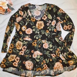 Como Vintage 1X Floral Blouse